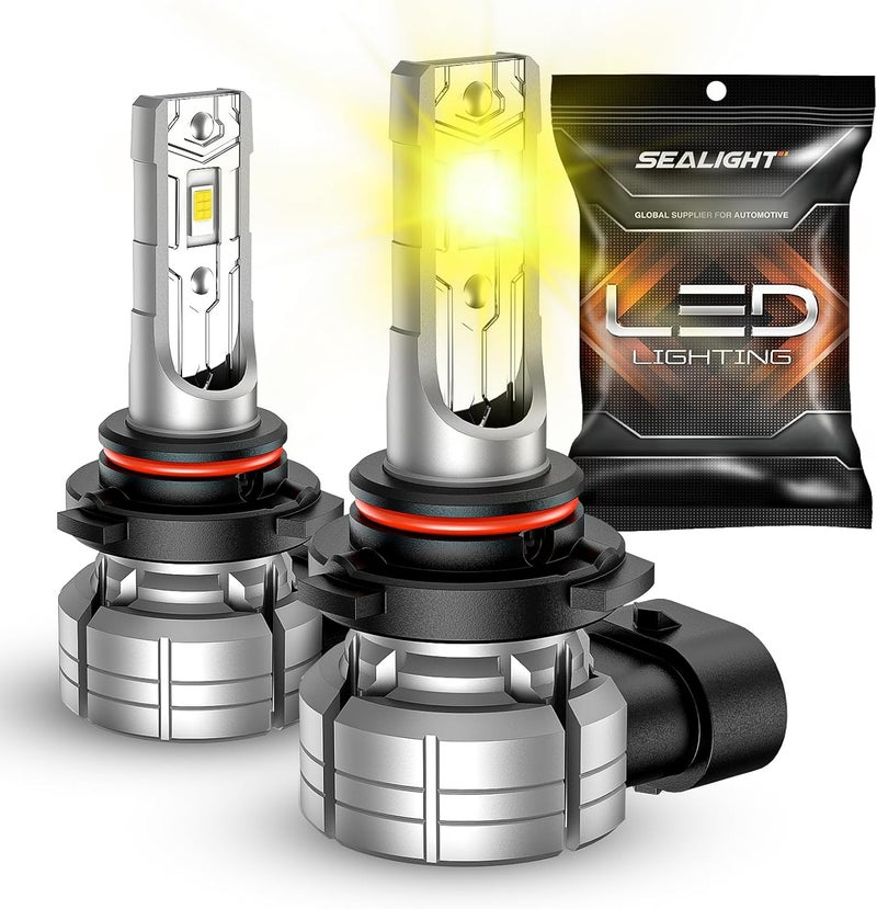 SEALIGHT مصابيح ضباب LED H10 9145 9140 برتقالية، 12000 لومن 3500K مصابيح ضوء أصفر، اختراق ضوء قوي، بديل لمصابيح الضباب الأمامية 9040 9045 للسيارات والشاحنات وSUVs، غير قطبي - Image 1